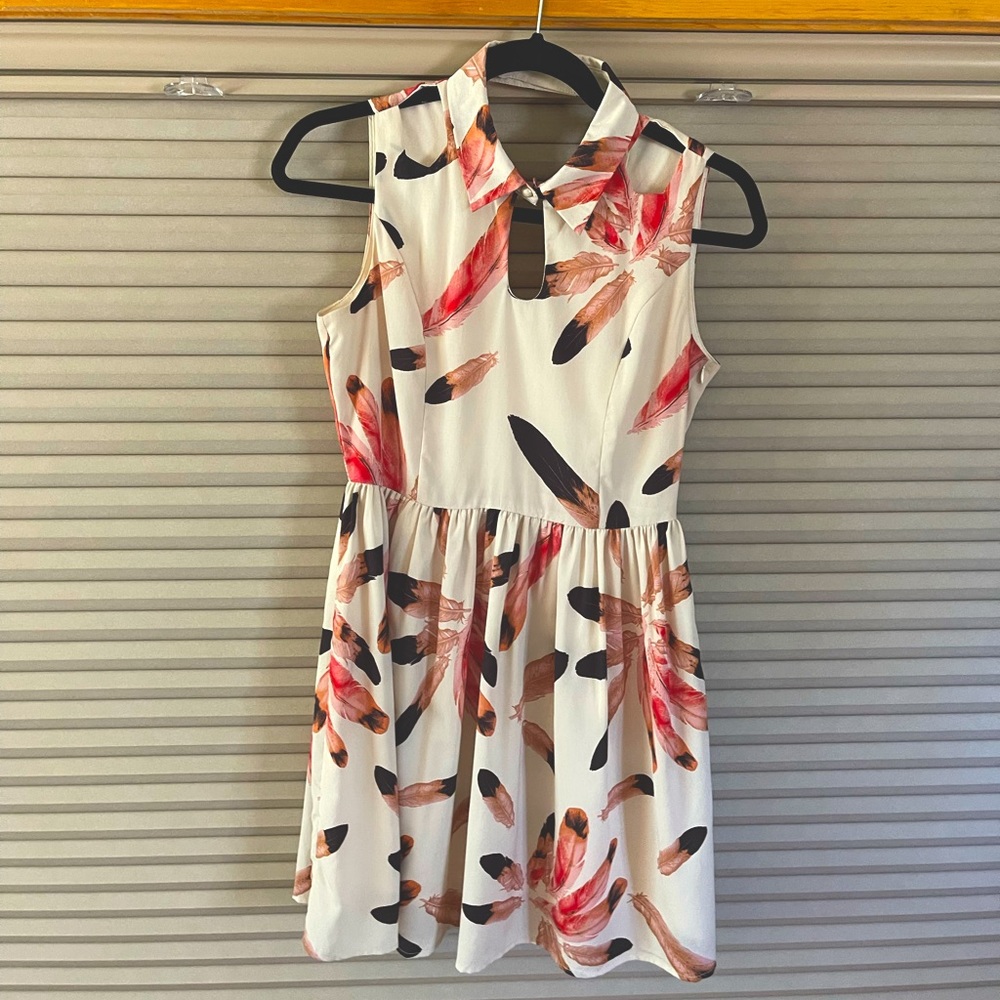 Alice Moon Feather-print mini dress 🪶